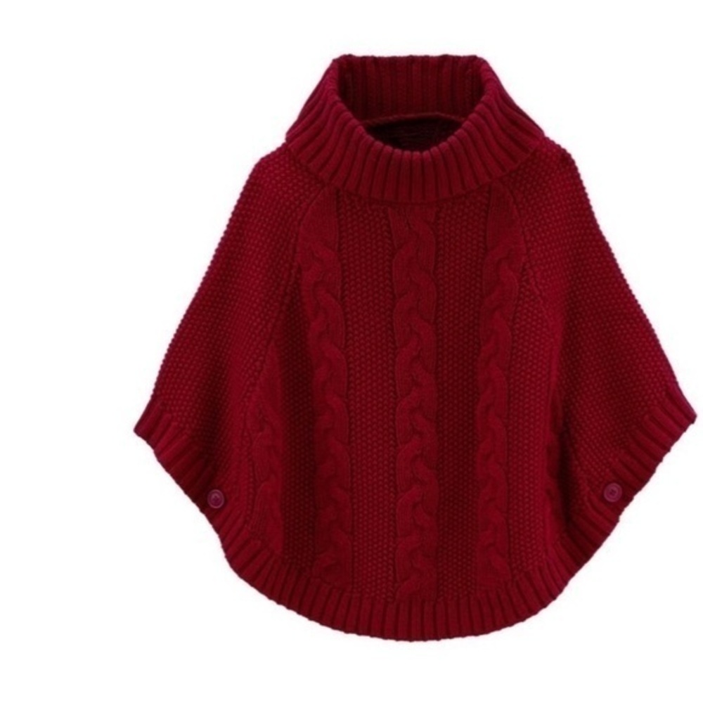 Carter’s cable knit red pancho size 5 T